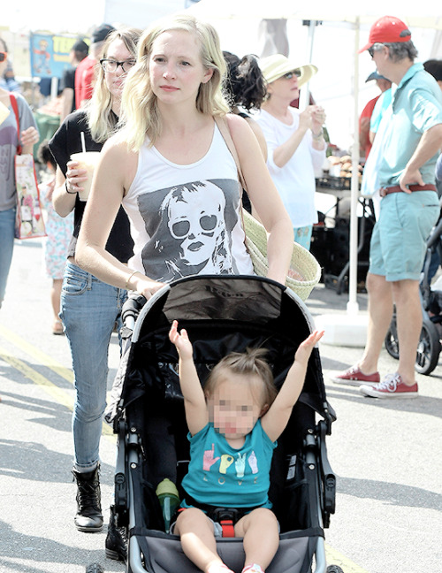 daniellecampbell:Candice King and Florence at the Farmers’ Market in Los Angeles, California o