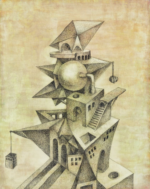 babelziggurat:La tour de Babel. Antoine Duc (Valence, 1932) • via Bibliothèque Infernale
