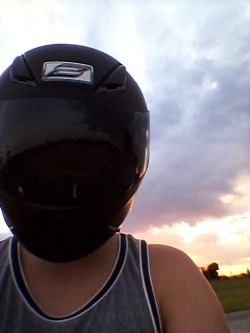 New helmet…… sunset…..