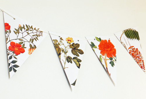 Orange and Yellow Flower bunting by peonyandthistle on Flickr.