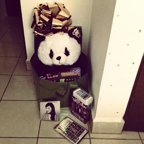 Alguien se portó bien este año :B #instacool #instachrismas #regalos #navidad #santa #panda #ipod5 #onedorection #one #direction #carlamorrison #cd #libros #losjuegosdelhambre #enllamas #sinsajo #navidad #good #beauty #newpanda #like #likes #tagsforlikes