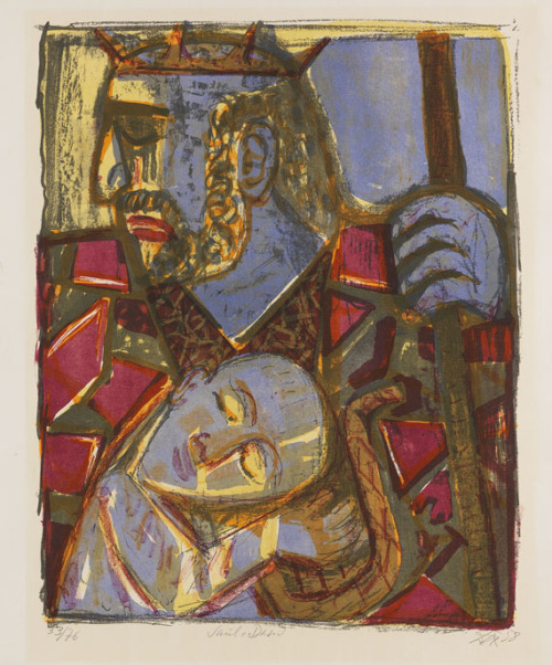 blastedheath:Otto Dix (German, 1891-1969), Saul and David, 1958. Colour lithograph, 55 x 44 cm.