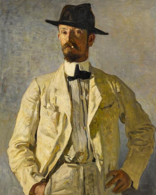 antonio-m:  “Portrait de l'artiste” , c.1900 by Lucien Simon. French artist. oil on canvas