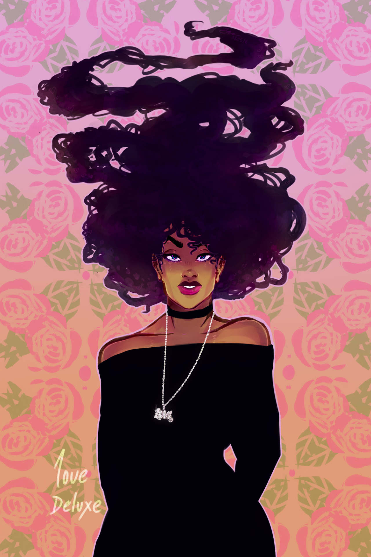 nimsayart:  A girl and her sentient hair  