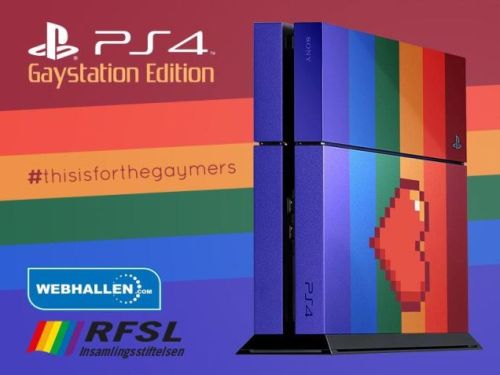 toniotrussardi:
“ playstationpersuasion:
“ The GayStation isn’t just an old joke, it’s a real #PS4 model.
”
It’s a special model being auctioned off in Sweden for Stockholm Pride and god damn it I want the fucking gaystaion
”