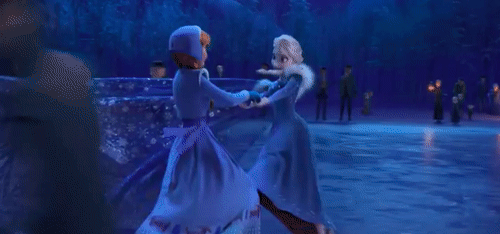 hafanforever:❄️ Anna and Elsa ice skating. ❄️ 