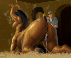 thelandofmercuin:  Captured centaurs are