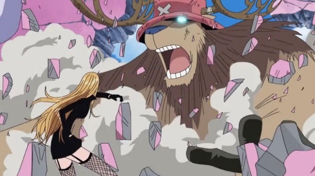 One Piece - Monster Point Chopper destroys, and throws away Kumadori like  nothing!! on Make a GIF