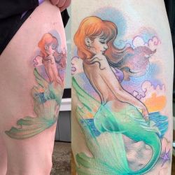 Finished up this gal’s tail and added the background. Thanks lady! #mermaidhair #ombre #mermaidtattoo #pinuptattoo #oceangirl #bootycamp #redheadandtattooed #madradhair #sunset  (at Broad Street Tattoo Parlour)
https://www.instagram.com/p/B1SKST-FrH_/?igshid=mpeboaotdxj5