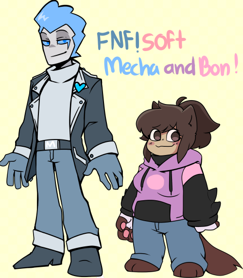 bones-the-skelebunny-01: Appreaciation post for these two~This is Mecha and Bon but in the FNF Soft 