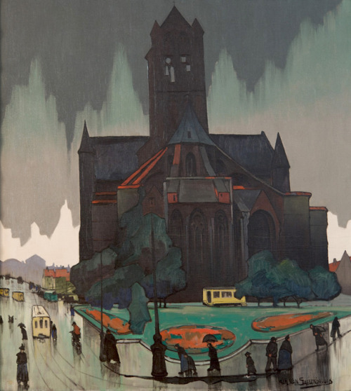 amare-habeo: Achiel van Sassenbrouck (Belgian, 1886 – 1979) The St. Niklaas in Ghent, N/D Oil&