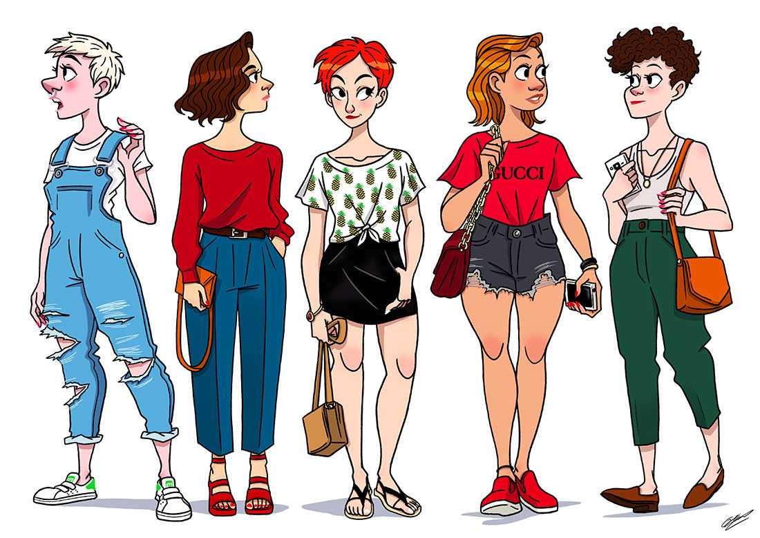 Https society. Одри Сильвен. Street Style illustration.