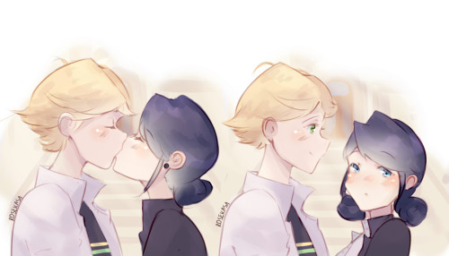 rosekasa:  marinette getting blushy whenever adrien kisses her is my JAM