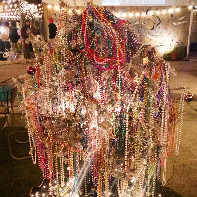 This is what happens if you leave your #ChristmasTree up until #mardigras in #NewOrleans