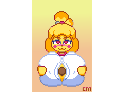 countmoxi:  Practice animation I did based on an idea and design @borvar did featuring Isabelle.Non-compressed link for phones: https://imgur.com/H4ZjHZq