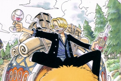 juliannime: Sanji the 3rd son of the Vinsmoke family Vin means wine in french hence the little hint