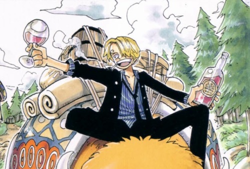 juliannime:  Sanji the 3rd son of the Vinsmoke family Vin means wine in french hence the little hint