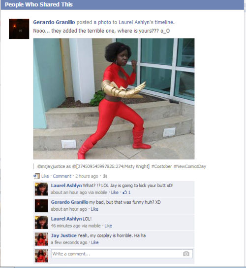 cameoamalthea:  msjayjustice:  Do not insult other cosplayers to compliment your friends. It’s not funny. It is a shitty thing to do. _______ I cosplay MIsty Knight. I have many friends who also cosplay Misty Knight. This makes me very happy. It is