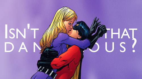 asexualdamian:   DC  Comics Graphic Challenge (1/10 Ships)  ↳Tim Drake x Stephanie Brown  