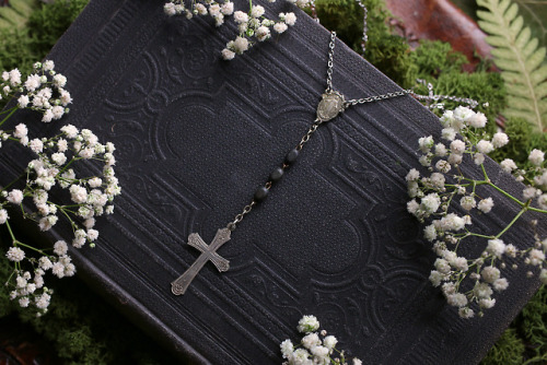 Broken rosary parts changed into elegant necklaces available at my Etsy Shop - Sedna 90377