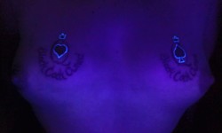 whiteslut4bbc:  My tit tats r blacklight