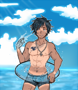 jakuezi:  im not embarrassed about my love for gray fullbuster with dumb looking tanlines  yea h i aM Ye a h I am