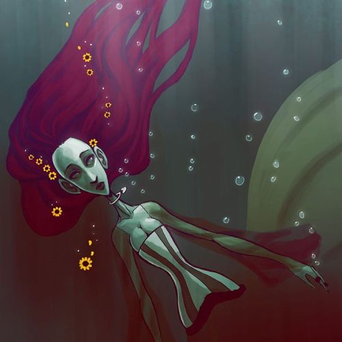 Preview of the final #GoodGod underwater. #art #illustration #closeup #drawing #dead #pretty #flower