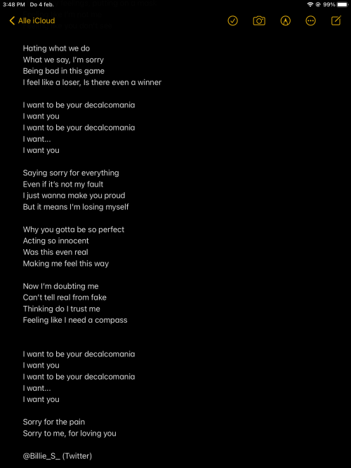 Jungkooks Decalcomania But Make It Heart Break Edition Mixed With Self Doubt. I Made The Lyrics After