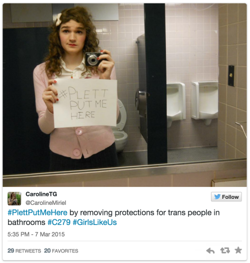 sunzolo:gaywrites:  The Canadian Senate has passed an amendment to a transgender rights bill that would ban trans people from using the bathrooms that correspond with their gender identity. Now, trans people in Canada (and their trans supporters in the