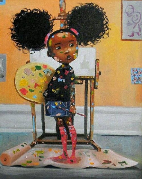 Lol! Not one drop of paint on the canvas. Too cute.