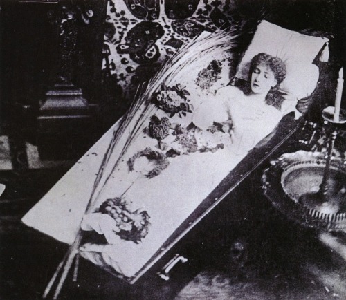 traveling-at-the-speed-of-light: Sarah Bernhardt, at age 21 bought her coffin, in which she would&nb