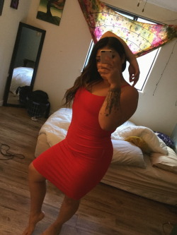 highnympho:  Gotta love having the little red dress 💋