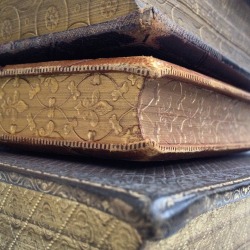 michaelmoonsbookshop:  Old 19th century books with gauffered page edges .. Repeated patterns made using a heated tool 