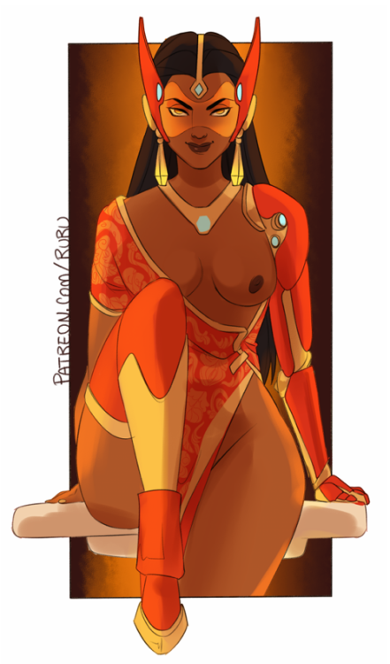 unastanzarossa:½ Patreon choice of last month! They wanted qipao Symmetra and demon Hanzo ♥ Another 