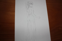 ale-halexxx:  sketch request, pyrrha nikos from rwby, in her prom dress….