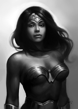 lulubonanza:  Wonder Woman by *LaElizO  Solid black and grey&hellip; Looks great