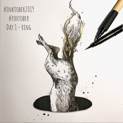 Let’s start inktober2019! This year my drawings will be inspired by foxes. Day 1: Ring &he