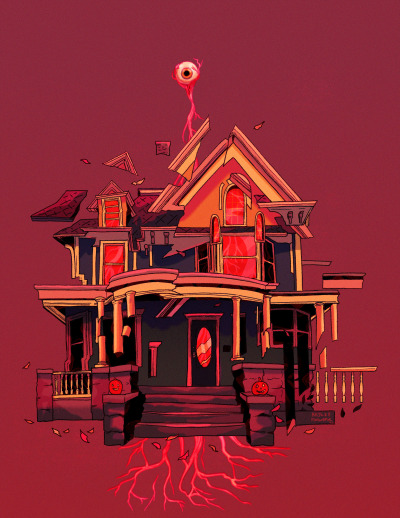 kayleerowena:tomorrow’s halloween & today’s my birthday! to celebrate, here’s some of my favorite haunted houses i’ve drawn 🏚🎈thank you to everyone who’s enjoyed any of my funny little haunted house art in the past