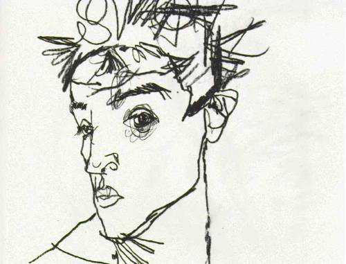 2headedsnake:  Egon Schiele ‘Self-portrait’, 1914, gouache and pencil on paper ‘Self-portrait’, 1913, pencil on paper ‘Self-portrait with hands on chest’, 1910, watercolors on paper 