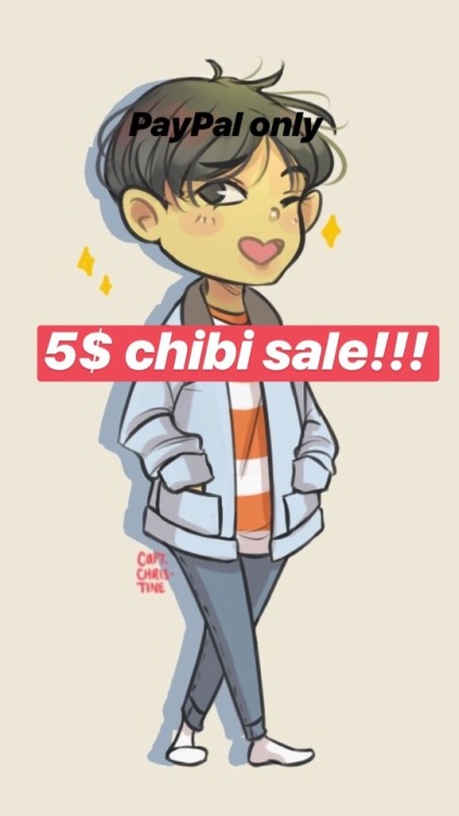 commissions open for chibis Message me if you’re interested! PayPal only though it’s 5$ 