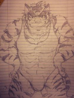 thewildwolfy:  morenatsu-fan-arts:  by @TheWildWolfy - source  Ayyy drew this in school. Torahiko in a leotard. 