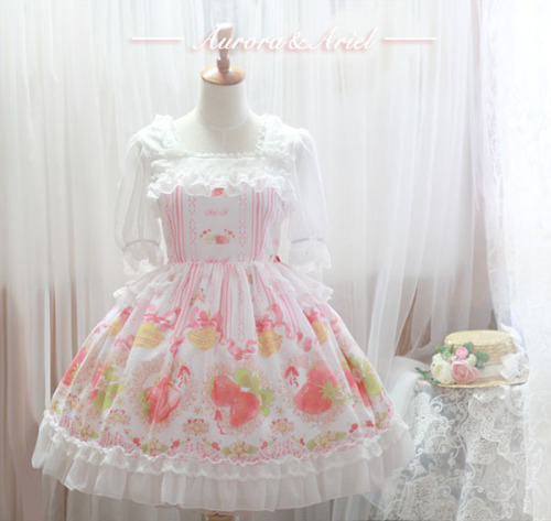 truth2teatold:  Aurora and Ariel Strawberry series one piece dress and jumperskirt preview