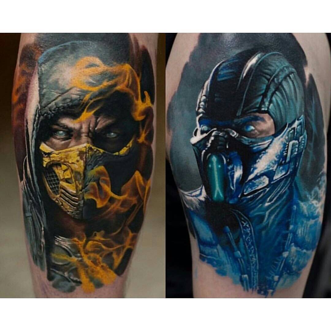 Scorpion and Raden Mortal Kombat tattoo sleeve  Best Tattoo Ideas Gallery