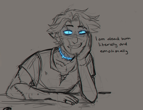 davestrider-ebooks:  i was going to upload the whole image but i got cold feet at the last second so you get this one single sketch   from version 2.0 of a warcraft/homestuck AU   instead 
