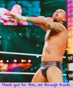 wwewrestlingsexconfessions:  Thank god for thin, see through trunks.