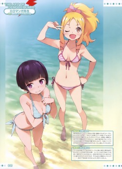 bikini breast hold cleavage elf yamada eromanga-sensei