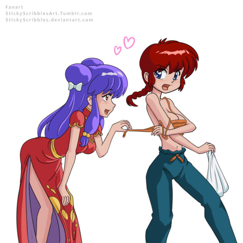 Ranma  lost a bet and has to go on date with Shampoo for Valentine’s Day.   Shampoo is so eager, she helps Ranma undress and find something  sexy  and elegant for Ranma to wear.Continue…Like what you see? Support us for more on going art