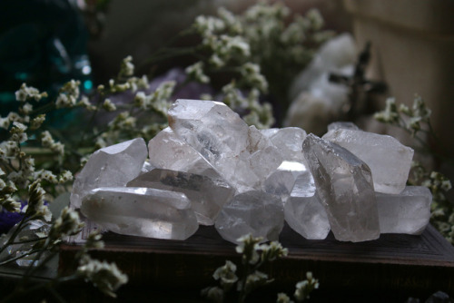 Black tourmaline, amethyst shards and clear quartz points are all available at my shop.tumblr | Inst