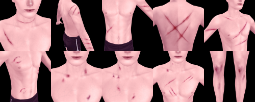 Random Body Bruises- hq compatible- base game compatible (Get Famous needed for scar version)- blush