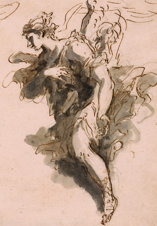 jaded-mandarin:Sebastiano Ricci. Detail from Study of Two Angels, 18th Century.